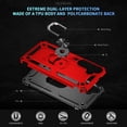 thumbnail image 6 of ELEHOLD Hybrid Rugged Case for Samsung Galaxy S25 Full Body Protection with Metal Magnetic 360° Rotating Ring Holder Kickstand Shockproof Heavy Duty Case for Samsung Galaxy S25,Red, 6 of 6