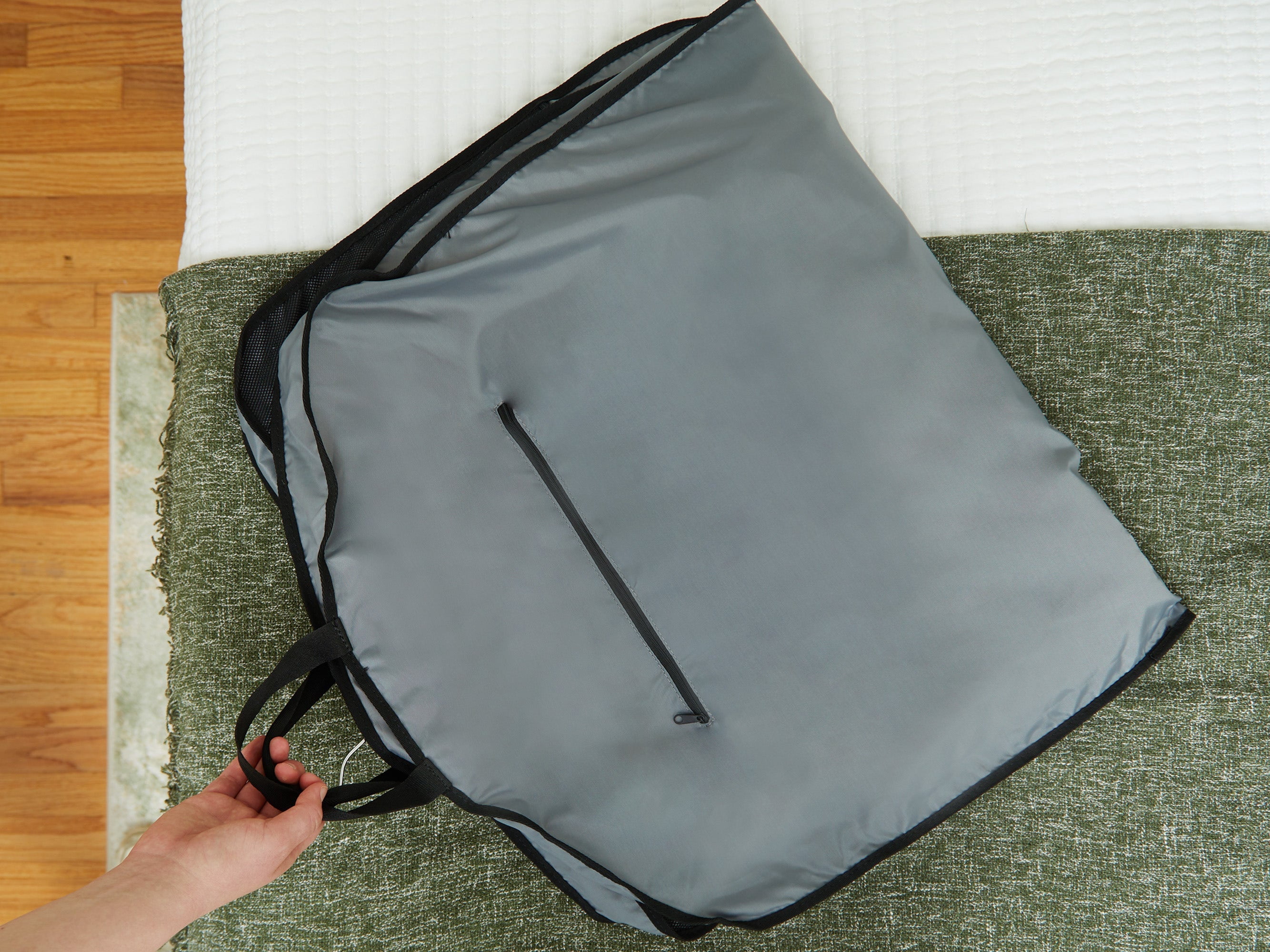 Covermates Keepsakes Deluxe Garment Bag Set - Premium Polyester - Full Length Zipper - ID Window - Carrying Handles - Stowaway Pouch - Closet Storage, Grey