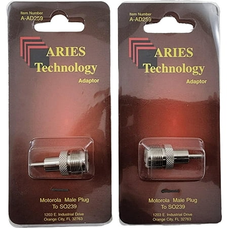 lot of 2 Aries A-AD259 CB Radio PL-259 to Motorola AM/FM Radio Plug Coax Adapter
