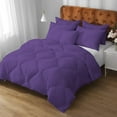 thumbnail image 3 of DNG Creations 3 Piece New Box Design Comforter 800 Thread Count ( Solid Purple Colour ) All-Season 550 GSM 100% Egyptian Cotton ( California King - Size ), 3 of 8
