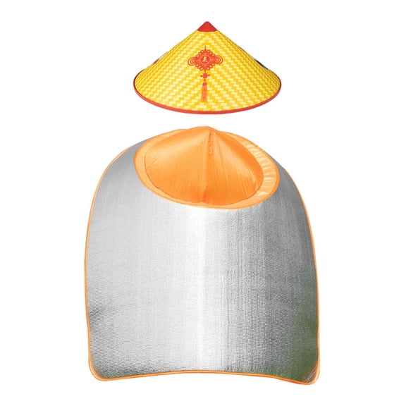 Milageto Sun Protection Hooded Cloak Fashion Aluminum Film Cape for Fieldwork Fishing