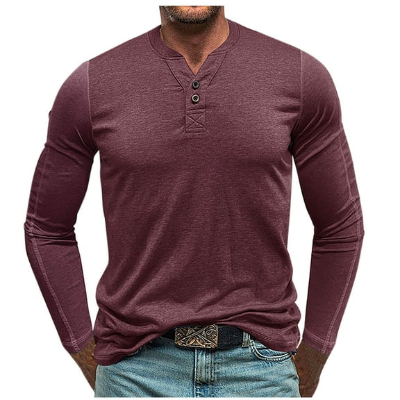 Jgppe Mens Casual Long Sleeve Shirts Classic Solid Color Button Comfy Stretchy T Shirts