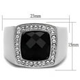 thumbnail image 4 of Anillo Color Plata Para Hombres de Acero Inoxidable Onyx Redondo Corte Diamante, 4 of 4