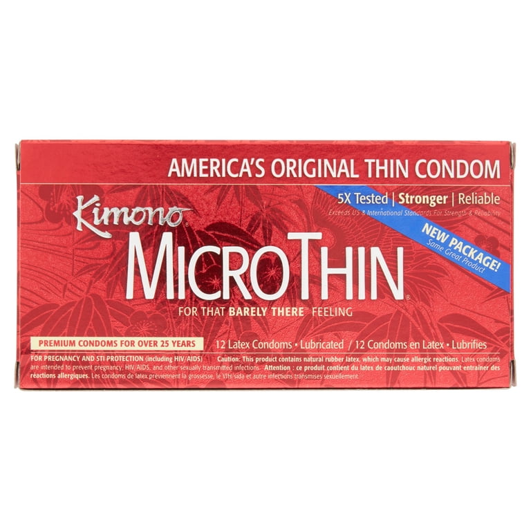 Kimono Micro Thin Lubricated Latex Condoms - 12 ct HSA/FSA