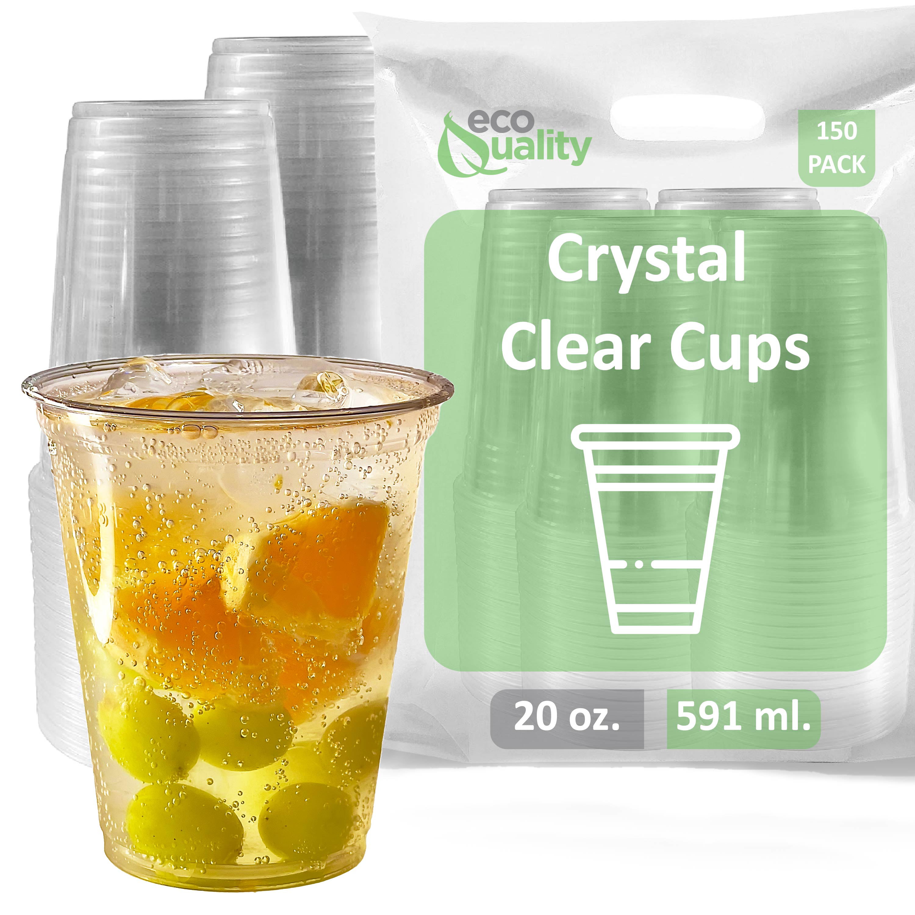 (100 Sets) 20 oz Clear Plastic Cups with Lids and FREE Straws, Disposable  Crystal Clear PET Cups wit…See more (100 Sets) 20 oz Clear Plastic Cups  with