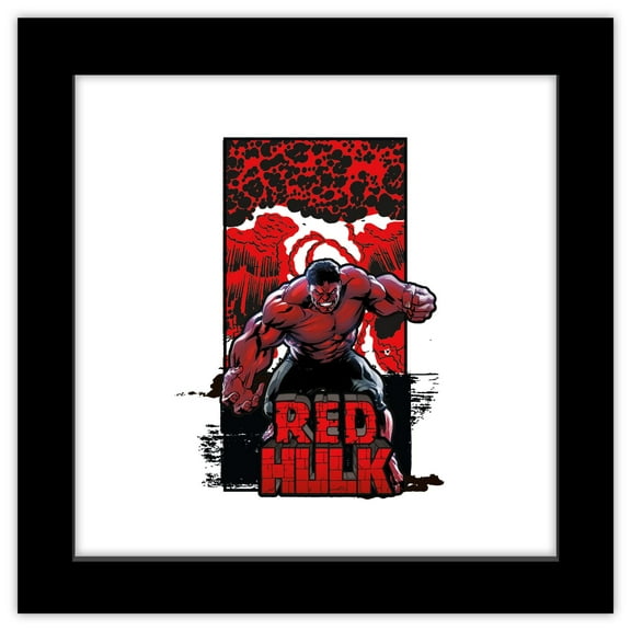 Gallery Pops Marvel Captain America: Brave New World - Red Hulk Splatter Graphic Wall Art, Black Framed Version, 12" x 12"
