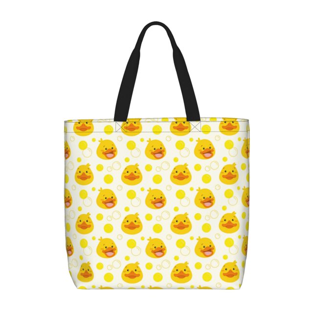 Disketp Ducky Cartoon Bolsa Tote de Lona para Mujer, Bolso de Hombro y Cruzado con Cierre de Cremallera