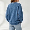 thumbnail image 5 of Lmnyox Sweatshirts for Women Vintage Loose Solid Color Crew Neck Pullover Casual Long Sleeve Tops, 5 of 7