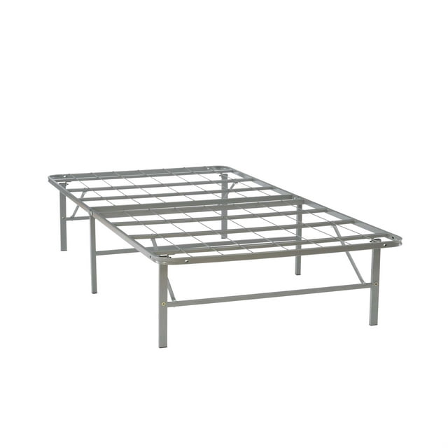 Linon Lowell Base de Matelas Plateforme Pliante Simple en Acier Gris Enduit de Poudre