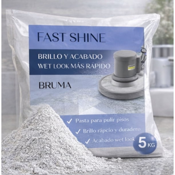 Pasta Para Pulir Pisos FAST SHINE BRUMA 5kg Alto Brillo Wet Look Para Terrazo Granito Mármol