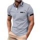 thumbnail image 2 of pstuiky camisetas para hombre, Camisa tipo jersey para hombre, de color liso, con cremallera, manga corta y cuello vuelto camisas casuales para hombre xxxl, 2 of 6