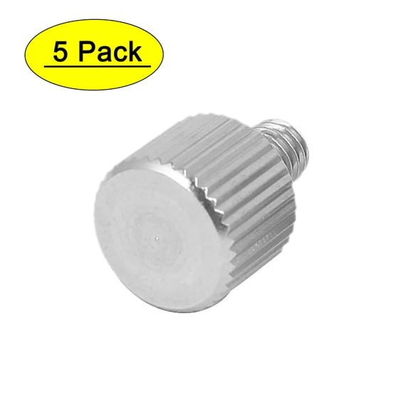 Computer PC Case Stainless Steel Flat Head Knurled Thumb Screw M4 x 6mm 5pcs