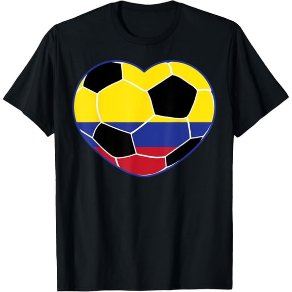 Playful Comfort Tee - Colombia Soccer Ball Heart - Colombian Football Soccer T-Shirt