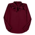 thumbnail image 4 of Elegant Tie Neck Blouse Long Sleeve Tunic Top With Bow Detail For Modern Casual And Daily Wear Soft Comfortable Style Comfortable Long/Short Sleeve Tee Shirts for Men Beach Tops Casual Shirt, 4 of 5