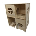 thumbnail image 3 of Casa de madera de 2 para hámster, casa para jerbos, juguete de juego, refugio para ratones, jerbos, lemmings, chinchillas y hámsteres sirios., 3 of 9