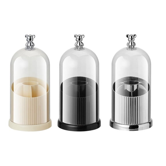 Premium Bear Carrying Handle Makeup Brush Organizer Dustproof Desktop Transparent Organizer Factory Direct Supply