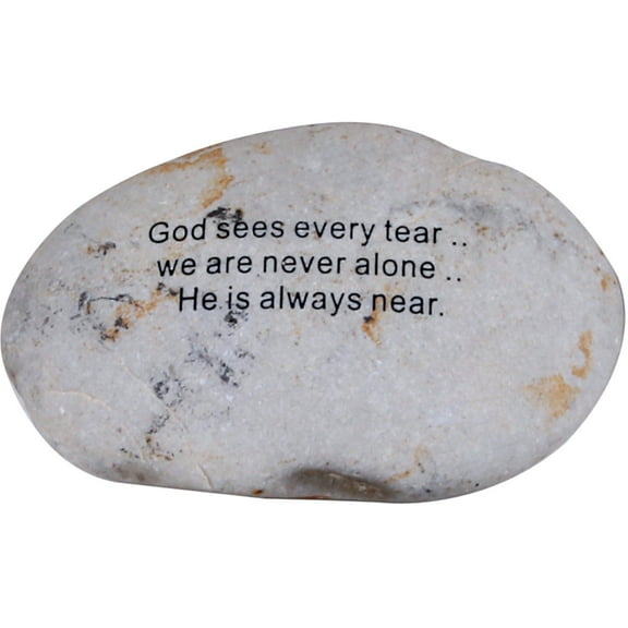 Holy Land Market - God sees every tear ... Extra Large Engraved Natural Stones from the Holy Land : 4 - 5 Inches