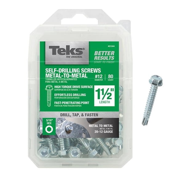 No.12 x 1.5 in. 1 lbs Hex Small Screw, Pack of 80