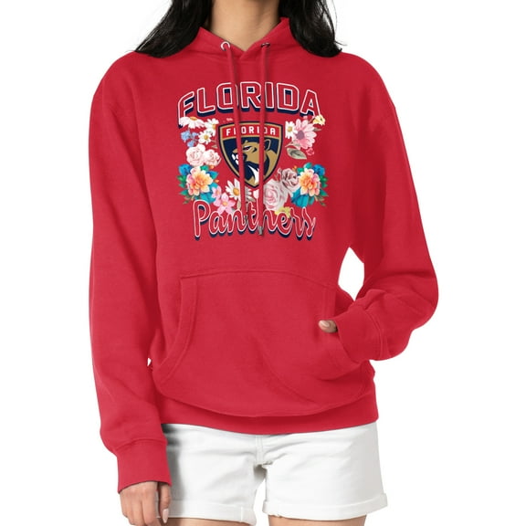 Women's G-III 4Her by Carl Banks Red Florida Panthers Flower Logo Pullover Hoodie