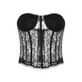 thumbnail image 2 of VISgogo, blusas cortas de encaje con encanto para mujer, corsé transparente bordado de Color sólido sin mangas de corte bajo para primavera y verano VISgogo  moda, 2 of 9