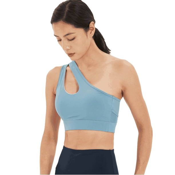 Sujetador deportivo de malla con hombros descubiertos para fitness, running, yoga, ropa interior, chaleco a prueba de golpes para mujer