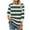 Multicolor, variant on Fancifize Women Striped Tops 3/4 Sleeve Crew Neck Blouse Color Block Shirt Casual Loose Fall Fashion Outfits