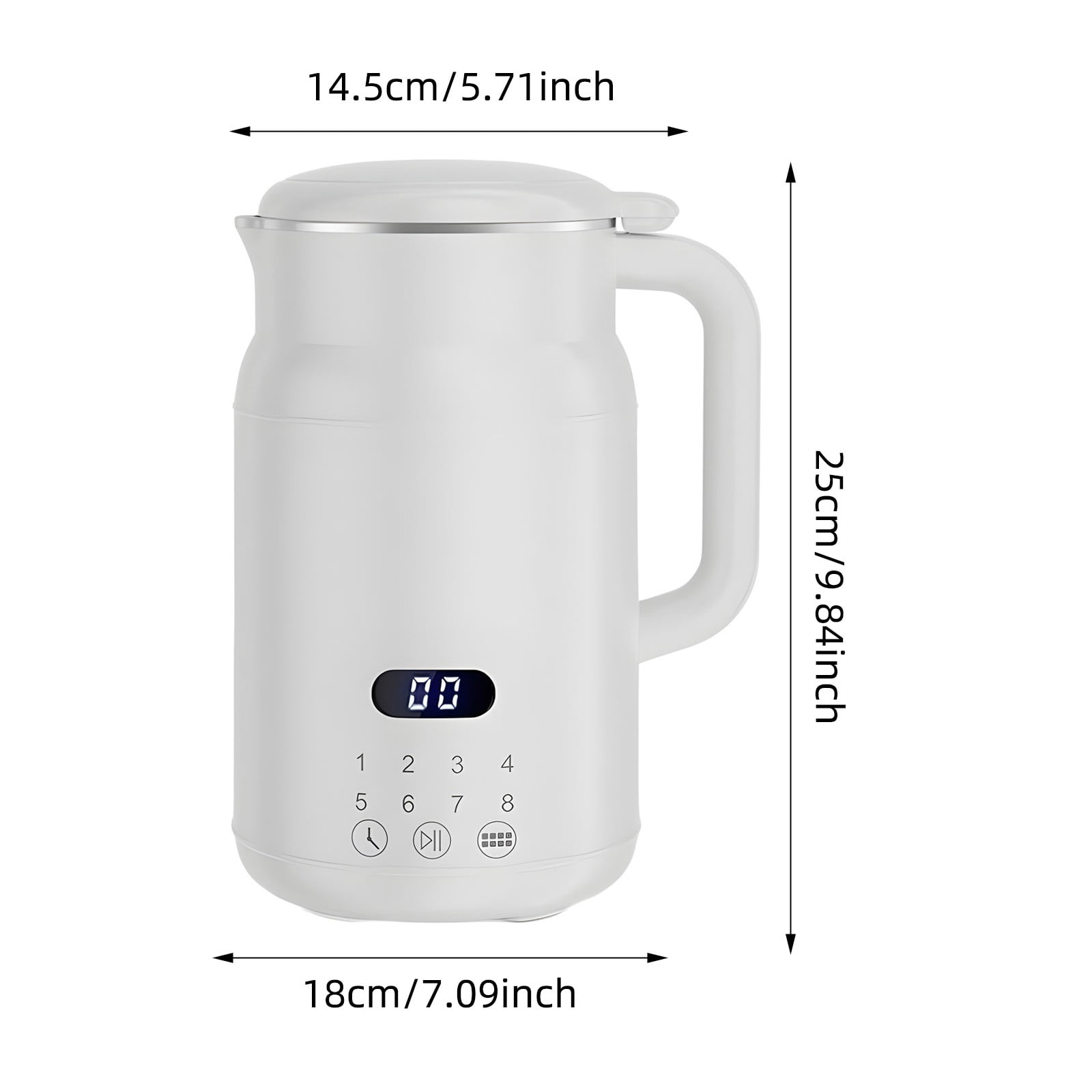 High Performance Food Processor Metal Material Low Noise Easy Clean 0.8L Capacity Powerful Blending for Juice Soy Milk Soups Home Kitchen Daily Use