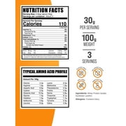 BulkSupplements Whey Protein Isolate Powder - 90%, Whey Protein Supplement, with BCAAs - Unflavored, 100g (3.5 oz)