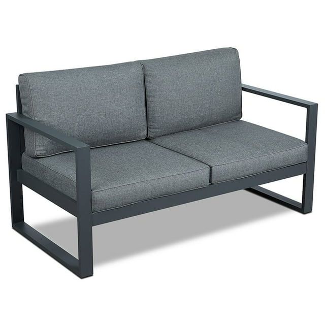 Real Flame Loveseat de Patio en Aluminium Gris