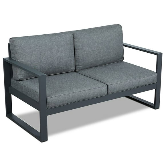Real Flame Baltic Aluminum Patio Loveseat in Gray