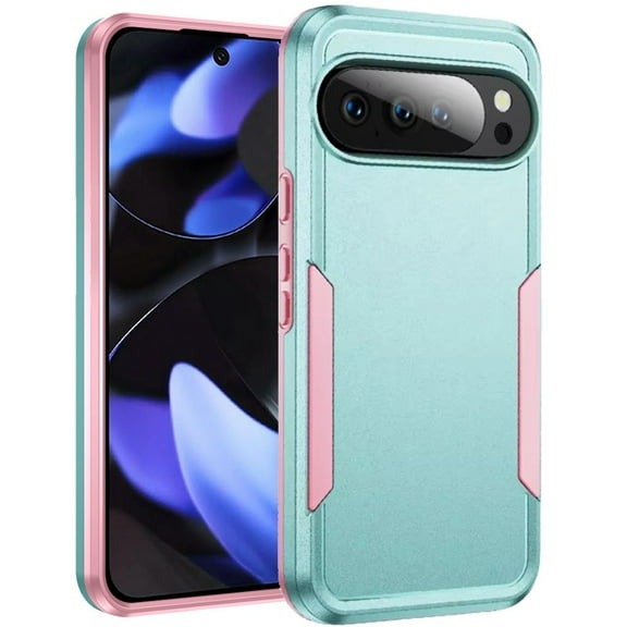 For Google Pixel 10/10 Pro Tough Hybrid Case - Teal/Pink