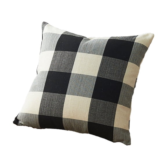 Outdoor Cushion Covers Linen Plaid Pillowcase, Sofa Cushion, Square Pillowcase, Size 17.72 X 17.72 Inches. Outdoor Sofa Cover