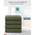 thumbnail image 4 of Casa Platino Bath Sheet 4 Pack - Extra Large Towels, Soft & Absorbent Quick Dry Bath Sheets for a Luxurious Bath Experience - Oil Green, 4 of 8