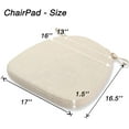 thumbnail image 3 of FFIY Coussins de Chaise avec Attaches pour Chaises de Salle à Manger - Coussin de Siège de Cuisine Antidérapant et Coussin en Forme de U avec Housse Lavable en Machine [ 16.5 x 16.5 Pouces ] - Beige Clair, 3 of 7