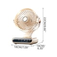 thumbnail image 3 of Led Digital Display Rotatable Desktop Fan, Rechargeable Silent Multi-Speeds Usb Table Cooling Fan For Office Bedroom Travel(8.66*7.09*6.3 in)Beige, 3 of 9