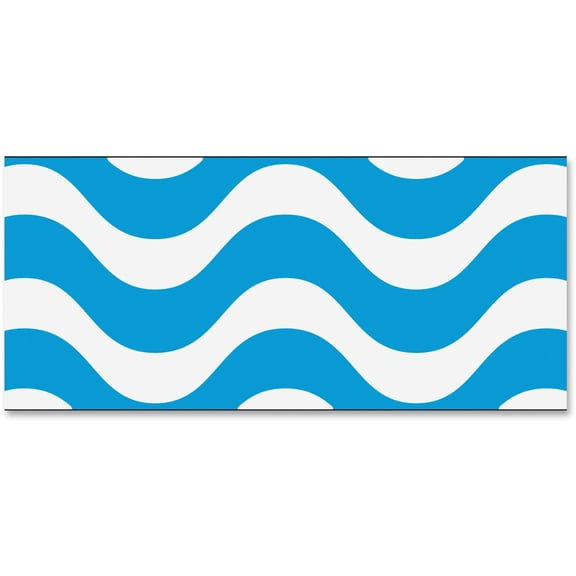 Trend, TEP85152, Wavy Blue Bolder Borders, 1 Pack, Blue,White