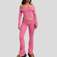 thumbnail image 3 of Scyoekwg Workout Outfits For Women Slim Fitting Long Sleeve Tops Long Pants Casual Matching Outfits Fashion Two Piece Set (Pink,M), 3 of 7