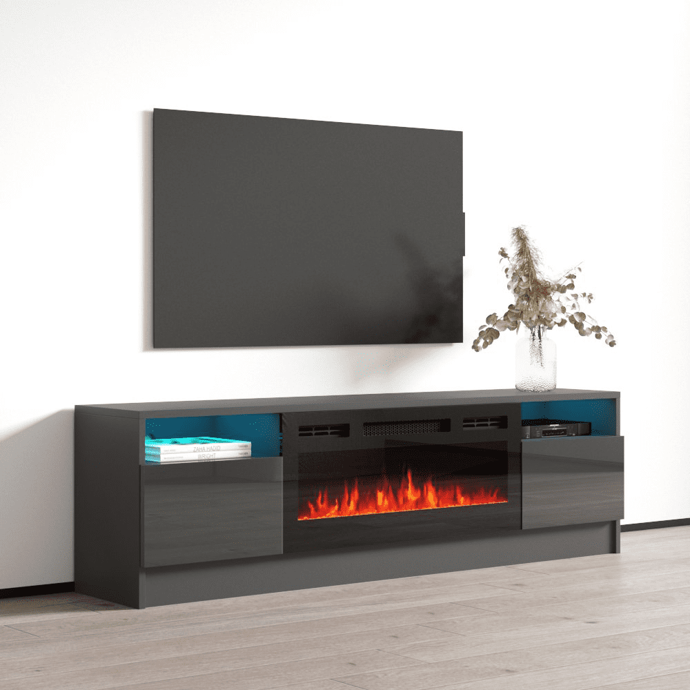 79" Fireplace TV Stand With 40" Electric Fireplace