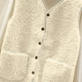 thumbnail image 4 of gakvbuo Fleece Vest Jackets For Women 2031 Coat Short Jacket Winter Sleeveless Fleece Button Down Vest Outerwear With Pocket, 4 of 7