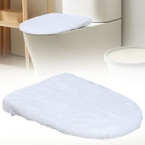 Ngheia Velvet Toilet Seat Cover, Solid Color Toilet Lid Cover: Plush Elastic Non Material Washable Fit