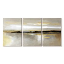 Elephant Stock A Silver Lining Wall Art - Horizontal Multi Panel Canvas - Living Room Wall Decor - Abstract Multi Panel - White And Black Decor By Nan - 62" x 30"