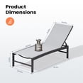 thumbnail image 3 of Pellebant  Adjustable Aluminum Patio Chaise Lounge Chairs Outdoor (Set of 2) Light Grey Fabric,Dark Grey Frame, 3 of 5