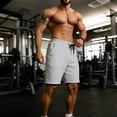 thumbnail image 4 of EOYWHK Khaki Shorts Men with Pockets Elastic Waist Drawstring Mens Khaki Shorts Soft Lightweight Breathable for Running Jogging Outdoor Gray, Size M, 4 of 8