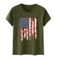 thumbnail image 5 of Fiudx Liquidación de Ahorros de Verano Moda Mujer Cuello Redondo Verano Manga Corta Blusa Camiseta Casual Impresión Tops, 5 of 5
