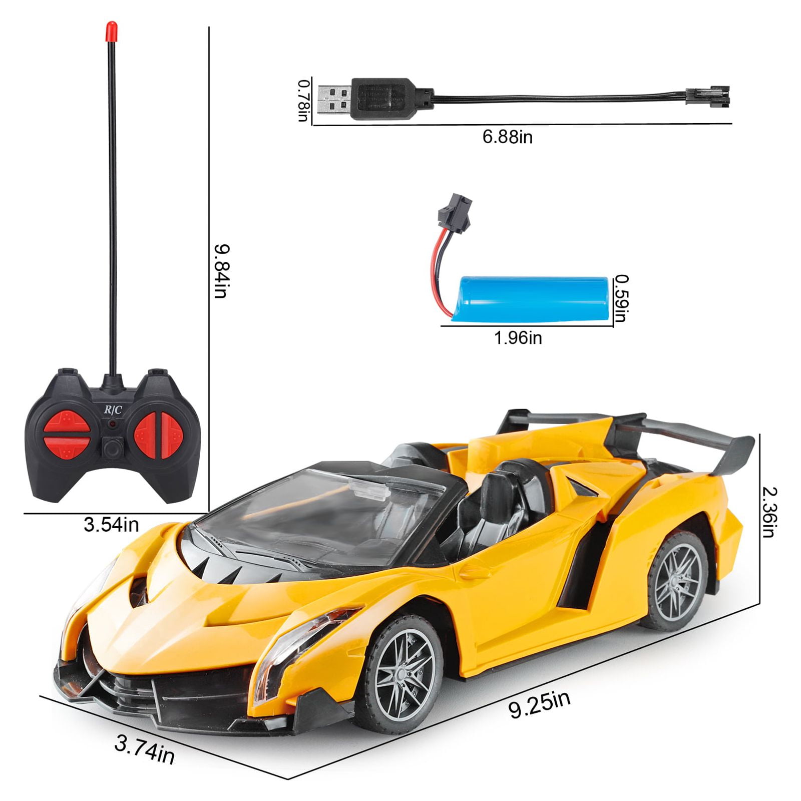 Remote Control Car RC Cars Xmas Gifts for Kids 1/18 Scale Electric Sport Racing Hobby Toy Car  Lamborghini Model Vehicle with Lights Kids Toys Gifts for 4 5 6 7 8 Year Old Boys