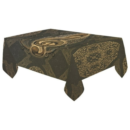 

MYPOP Decorative Clef Music Cotton Linen Tablecloth 60x104 inches Tablecover Desk Table Cloth For Dining Room Tea Table Picnics Parties