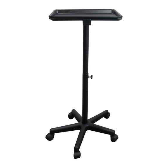 BAILEY Service Tray Removable Top Rolling Table Adjustable Height Multi-Use for Hair Coloring, Tinting, Styling, Salon Service Tray Tattoo Facial Spa, Black
