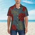 thumbnail image 2 of Xecao Ladybug print Hawaiian shirt - a stylish short-sleeve button-down for men, perfect for casual beach and tropical outings., 2 of 9