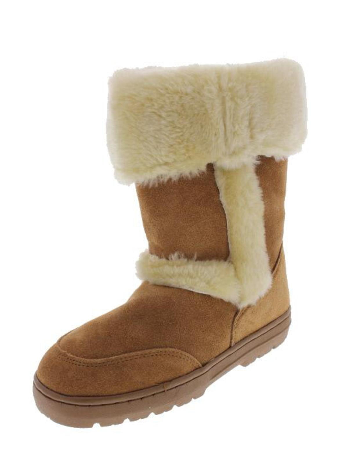 Style & Co. Womens Witty Suede Faux Fur Casual Boots Tan 11