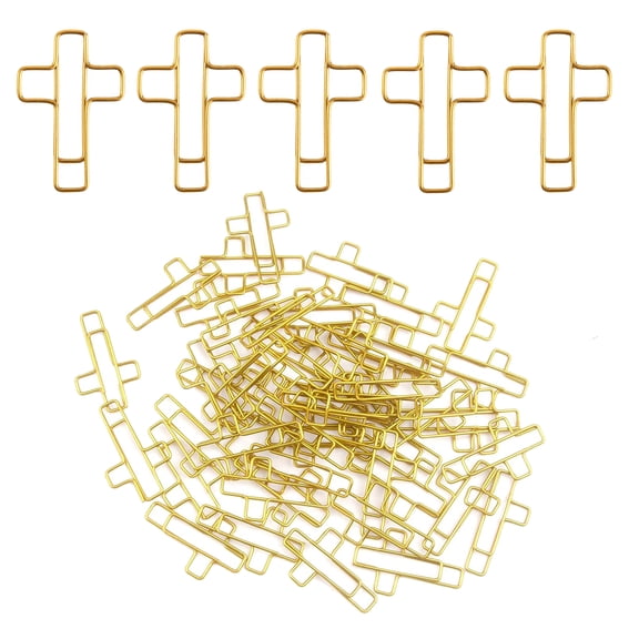 100PCS Cross Paper Clips, Bible Study Supplies, Christian Gifts for Women Bible Stuff Bookmark Journaling Accessories, Easter Eggs Fillers